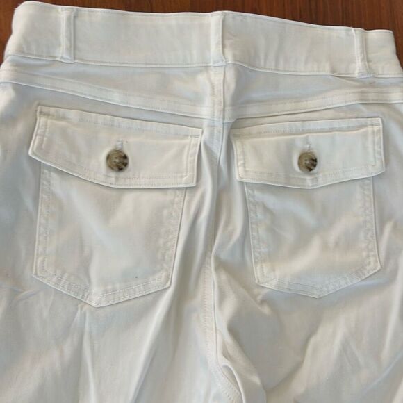 SPANX white wide leg ankle pants stretch pants size M - Picture 6 of 6